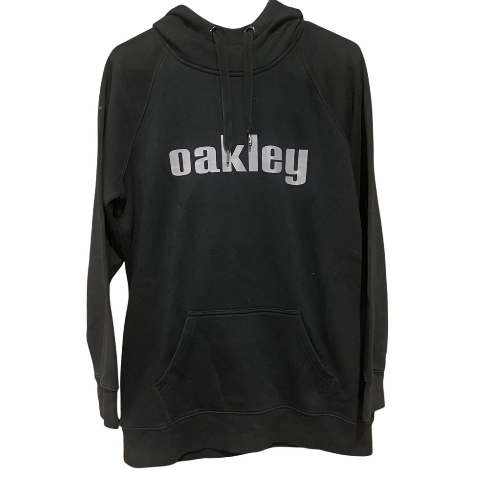 Oakley Pullover‎ Hoodie Black Mens Long Sleeve Activewear Sweatshirt size medium